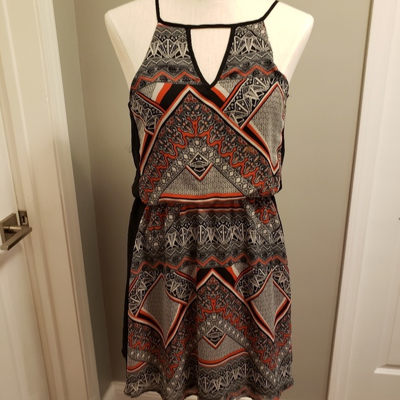 Orange and Black Dress - Picture 1 of 4